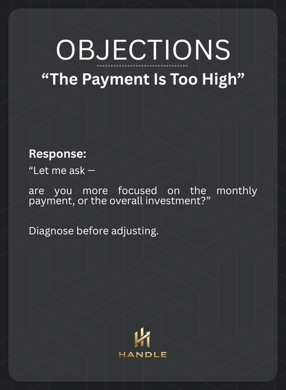 HANDLE: Car Sales Objection Training Deck (52 Cards)