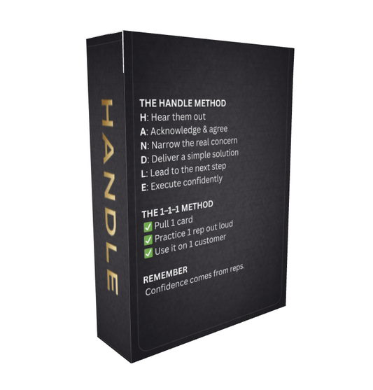 HANDLE: Car Sales Objection Training Deck (52 Cards)